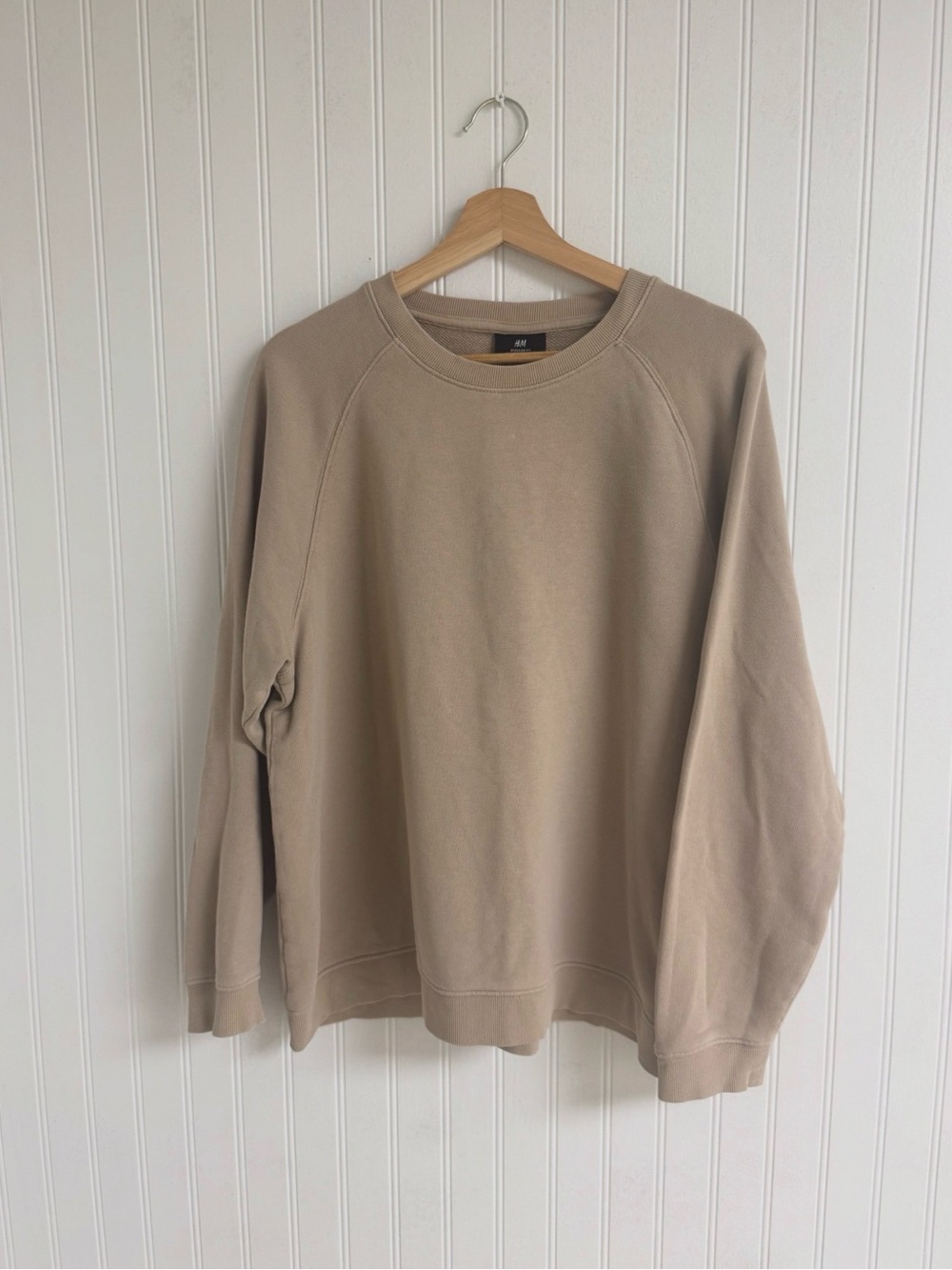 H&M Men’s Crewneck Sweater in Beige Taupe